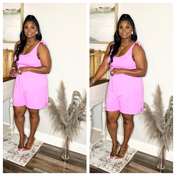 Shoulder Knot Baggy Romper